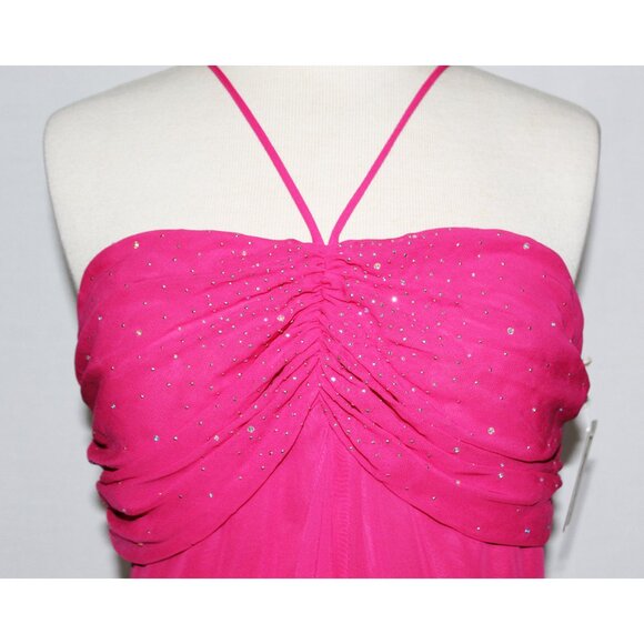 NWOT Eureka #1111-Chiffon High-Low Vintage Formal Dress-SIZE XL-FUCHSIA-NEW - Picture 5 of 6